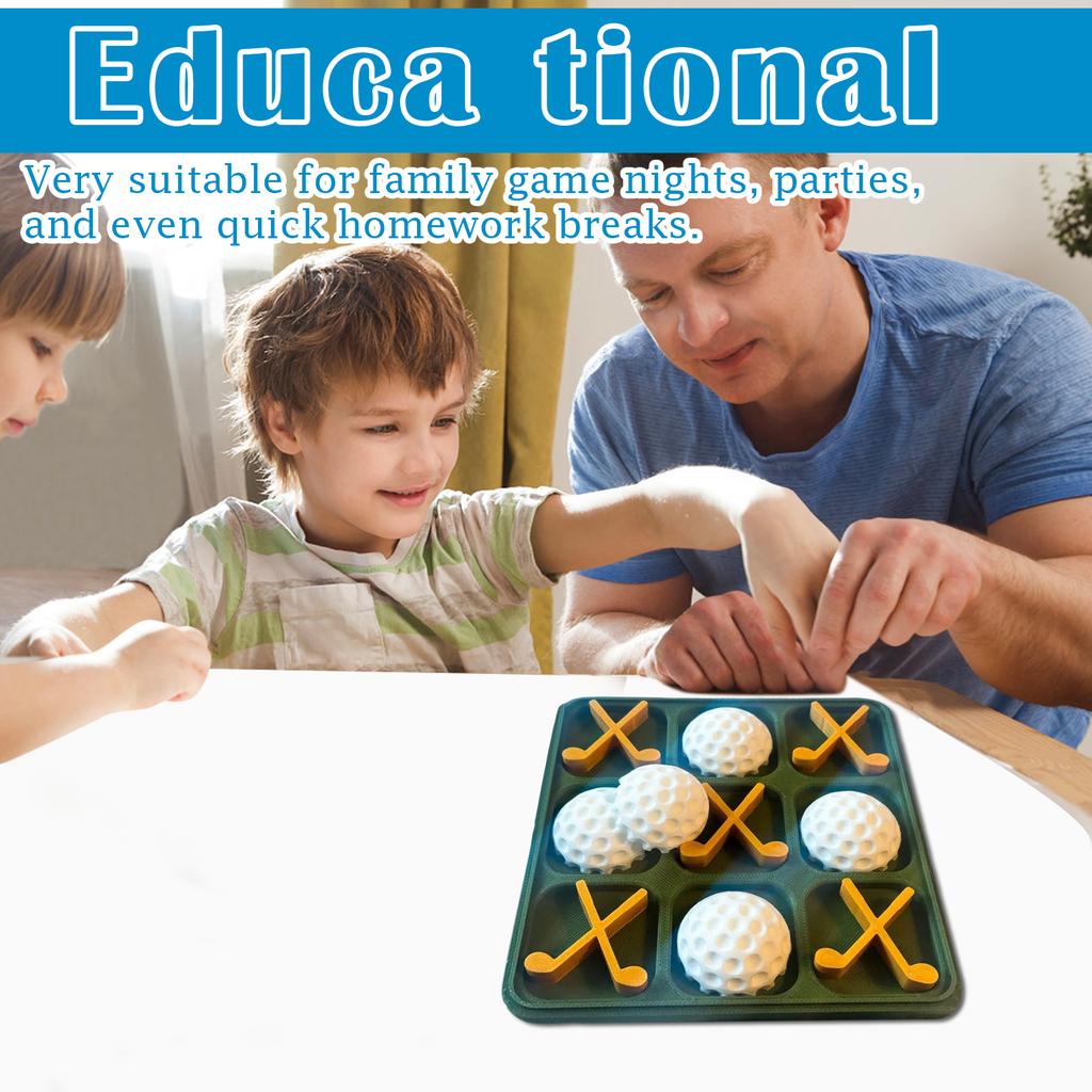 Golf-themed -Tac-Toe - Travel Game With Storage Box