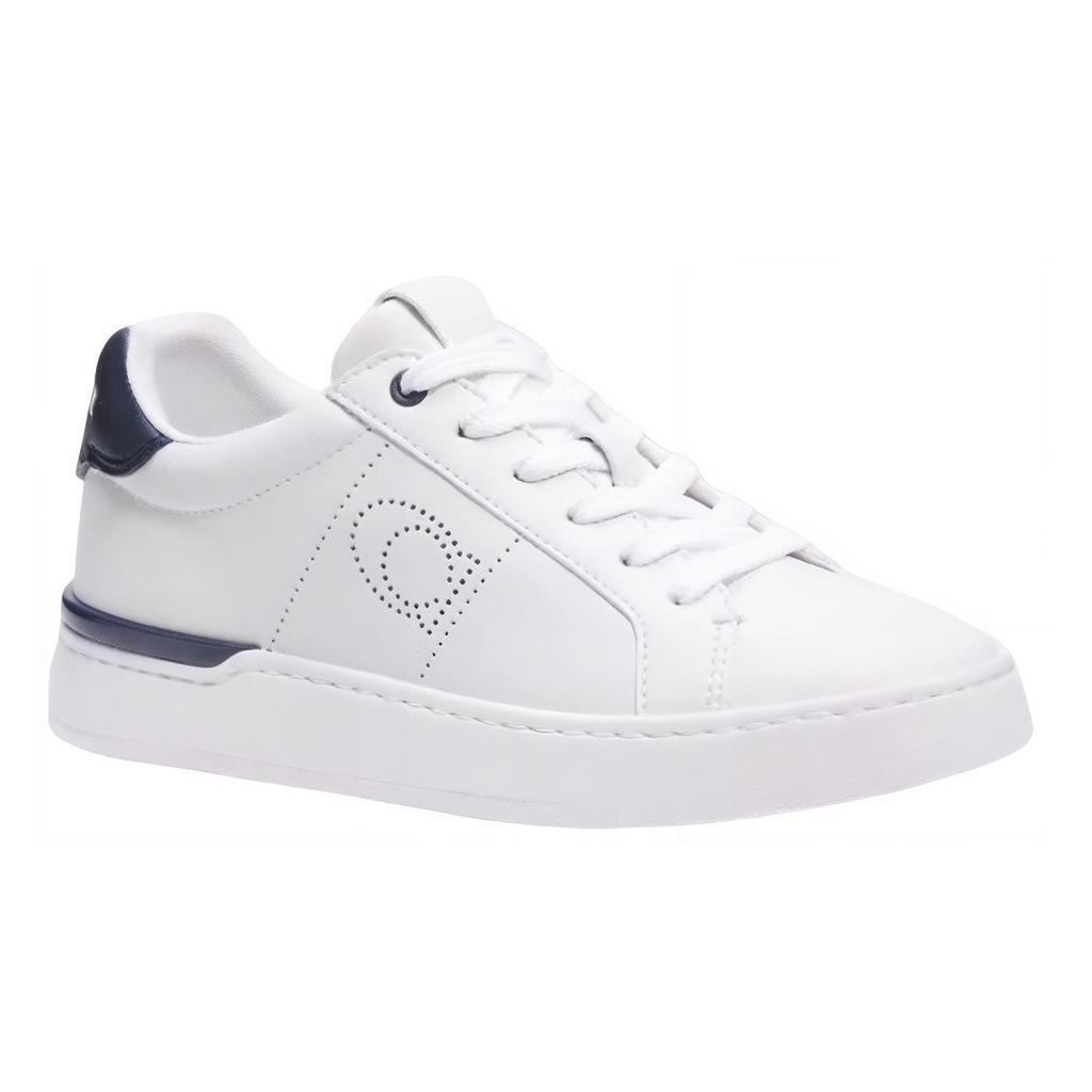 Coach Leather Low Top Skateboard Shoes Women's White G5040-T4J