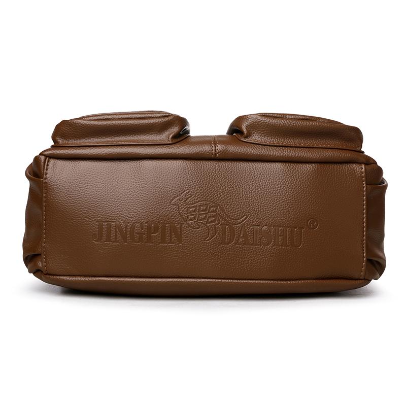 Soft Leather Large Capacity Shoulder Bag Middle-Aged Women's Bag Mother's Bag Commuter Multi-Pocket Crossbody Bag