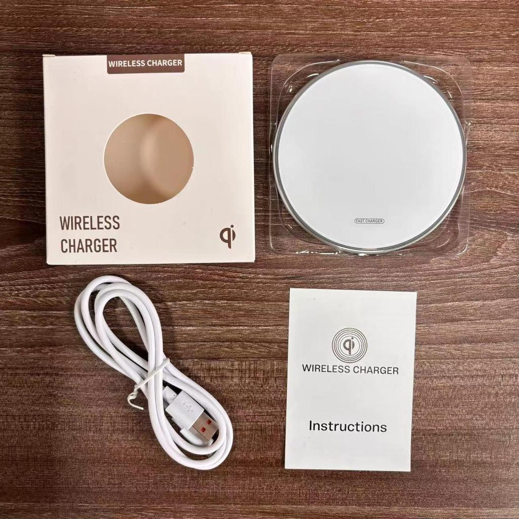 15W Round Mirror Surface Wireless Charger for iPhone 8-16: Cool, Low-Temperature Charging