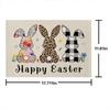 4pcs Easter Placemats Cotton Linen Heat Resistant Table Mats Non-Slip Easter Bunny Gnome Placemat Decoration for Home Kitchen