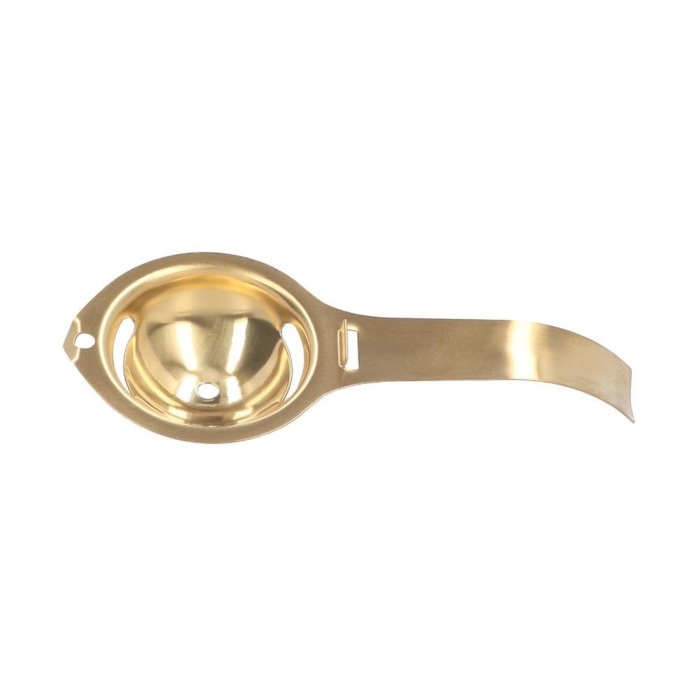 

Stainless Steel Egg Yolk Separator Dishwasher Safe Long Handle Egg Strainer Easy to Clean Durable Egg Extractor Cake золотой