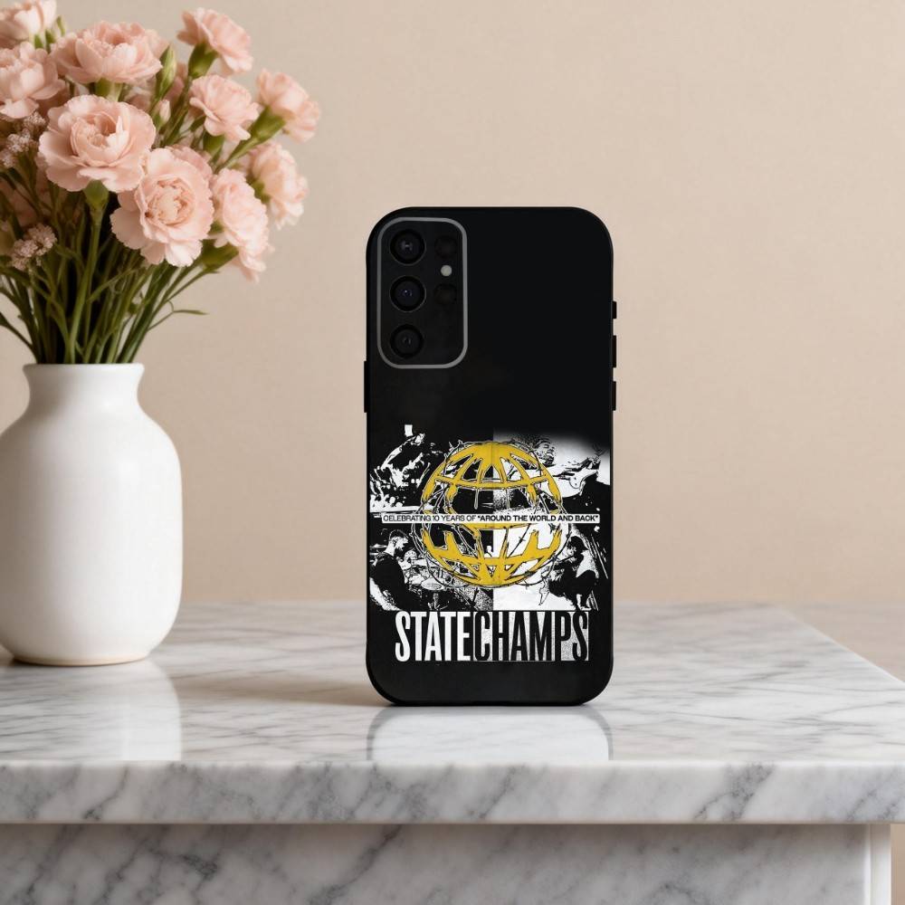 Rock S-State C-Champs Band Phone Case For Samsung S25,24,23,22,30,21,10,9,Ultra,Plus,Lite,FE,4,5 G Soft Black Case