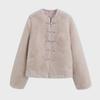 Women's Retro Jacquard Double-Sided Button Fur Coat - Stylish Chinese Autumn/Winter Top