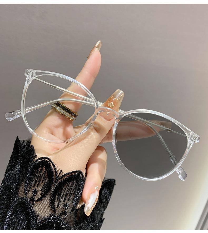 Xiaomi Round Photochromic Anti Blue Light Myopia Glasses Light Sensitive TR Metal Frame For Men Women 0 To ‑400 Diopters Home Office