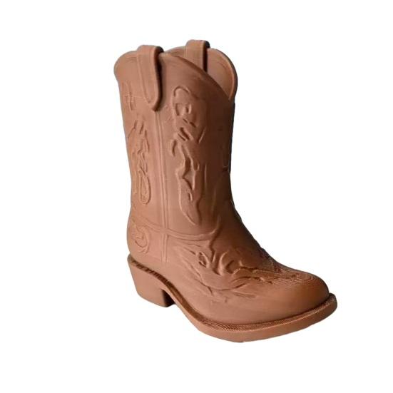 Rustic Western Home Accents Cowboy Boot Pen Holder, Style 3D Printed Makeup Brush Storage Compact Office Desk Supplies Cup, Size Creative Ornament,