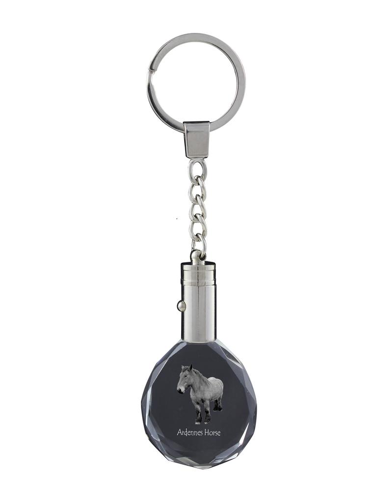 Ardennes Horse - pendant with a picture of a horse, crystal key ring in a gift box, unique gift by Art-Dog brand