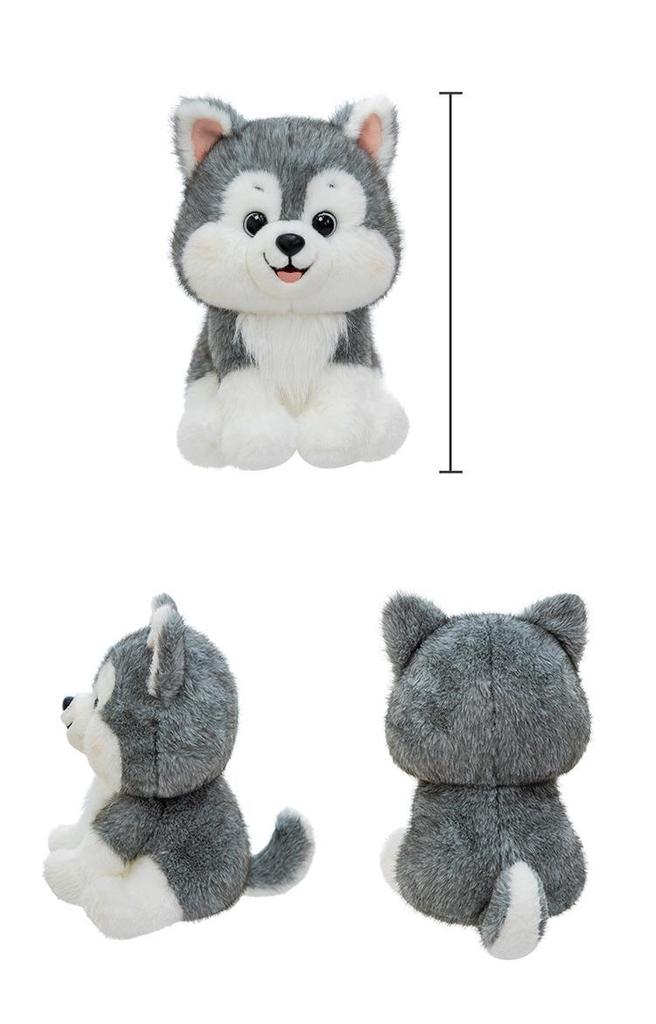 Cross-border Sitting Husky Plush Toy - Smiling Dog Doll for Kids' Birthday Gift