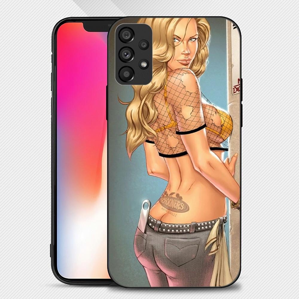 Luxus Sexy Hot Gir Handyhülle für Samsung Galaxy S22 S23 Ultra S21 S20 FE Plus Note 20 Soft Cover
