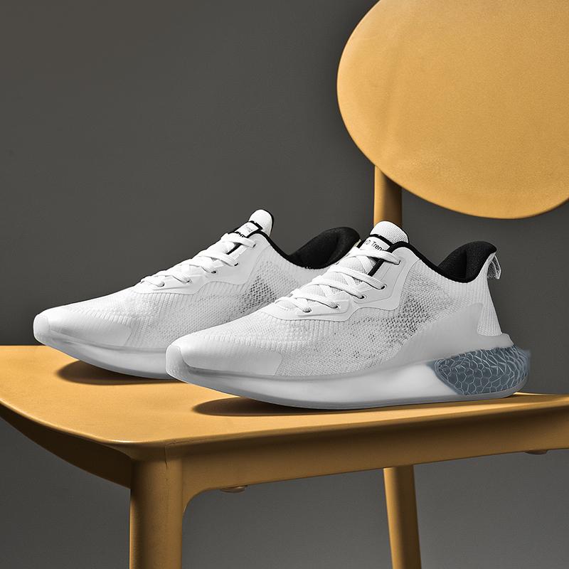 Popcorn Coconut Men's Shoes Breathable Mesh Sneakers Casual Running Ultra-light Cushioned Soft Sole Fashionable Shoes