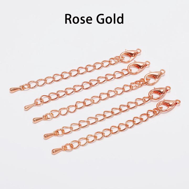 10/20pcs 50 70mm Tone Extension Tail Chain Lobster Clasps Connector For DIY Jewelry Making Findings Bracelet Necklace Supplies
