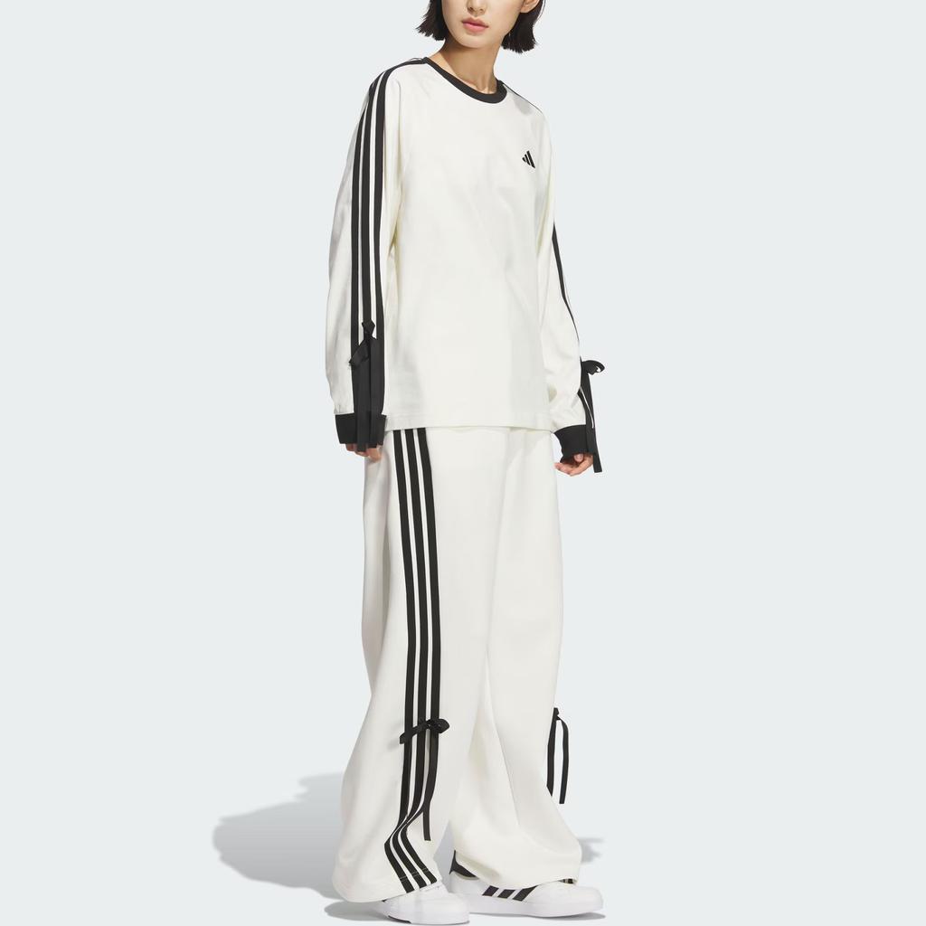 Adidas 3-Stripes Loose Fit Striped Long Sleeve T-Shirt Women Tops KG3859