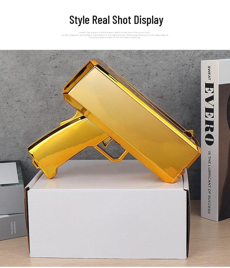 Gold Money Gun: Electric Cash-Spraying Toy for Fun and Relaxation