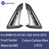 For BMW X3 X4 G01 G02 2018- Car Front Fender Side Gill Carbon Fiber Modified Accessories High Gloss Black Decorative Frame