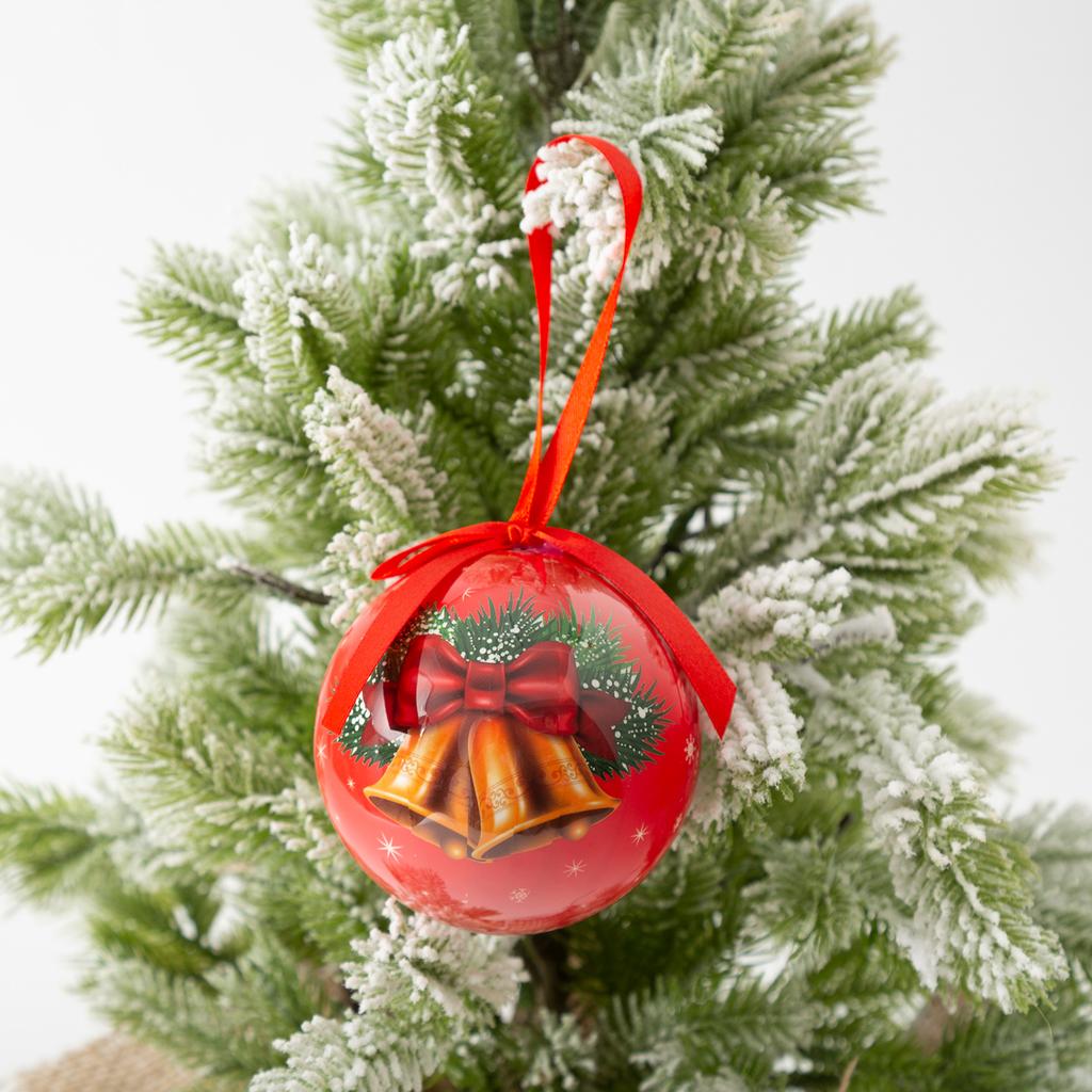 8cm Christmas Tree Decor Ball Bauble Printed Xmas Party Hanging Ball Ornament for Home Christmas Decorations