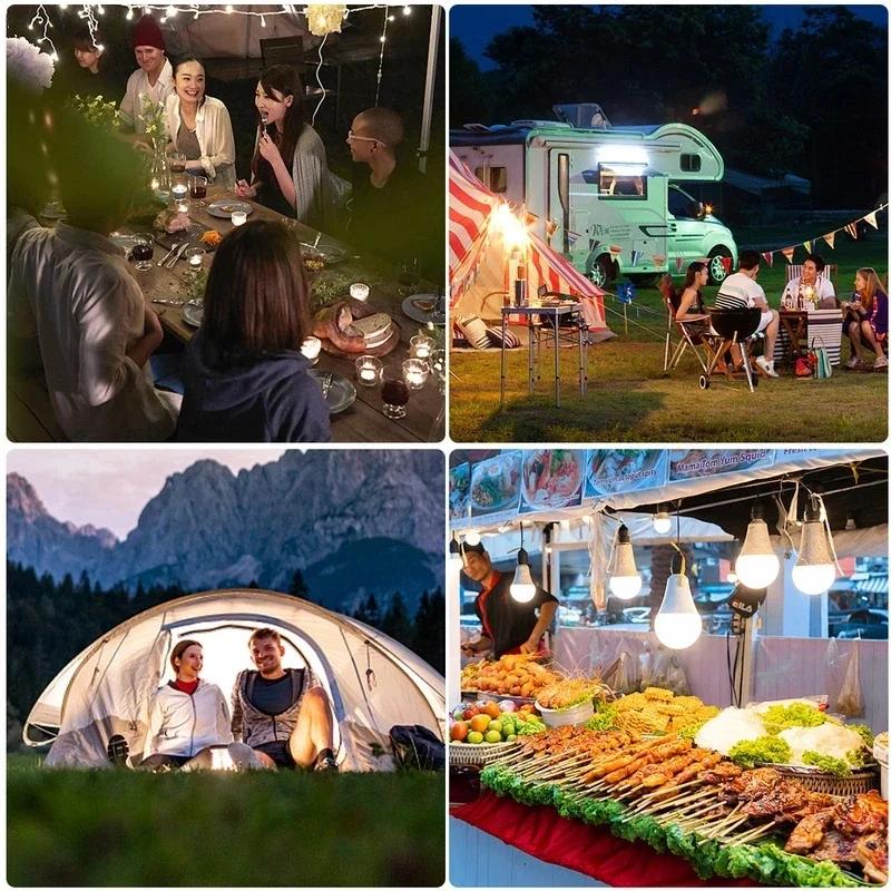 Portable Tent Lamp Battery Lantern Camping Light Outdoor Bulb Emergency Lights for Patio Porch Garden
