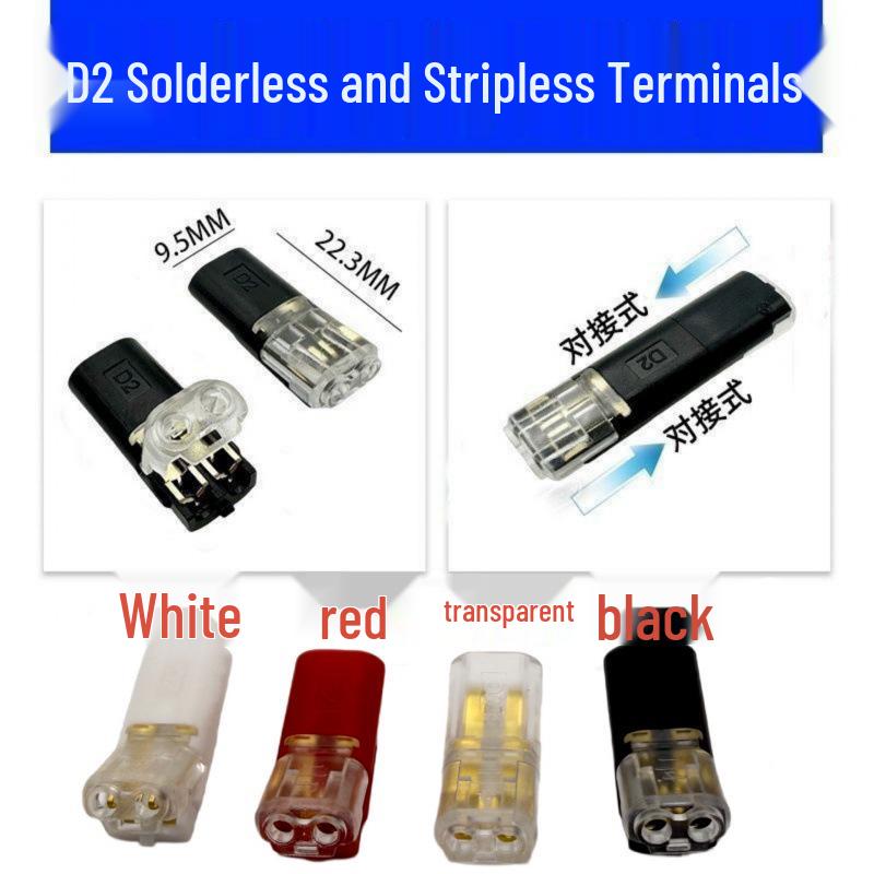 Push-in Quick Connect Terminal Blocks for LED Fixtures, No Soldering/Stripping Required.