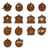 Wooden Christmas Ornaments 3D Light Up Ornament, Layered House Tree Snowman Magnetic Fridge Magnets for Nativity Scene Hanging Decoration Xmas