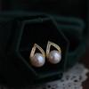 18K Gold-plated Natural Freshwater Pearl earrings9Silver Needle Gold-plated Earrings, Versatile, Stylish, and Perfect for Everyday Wear, with a Touch