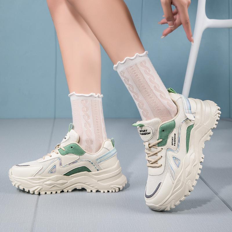 

Autumn new sports shoes women s casual shoes low-top sports single shoes flat-soled muffin platform shoes lightweight 45 рожевий