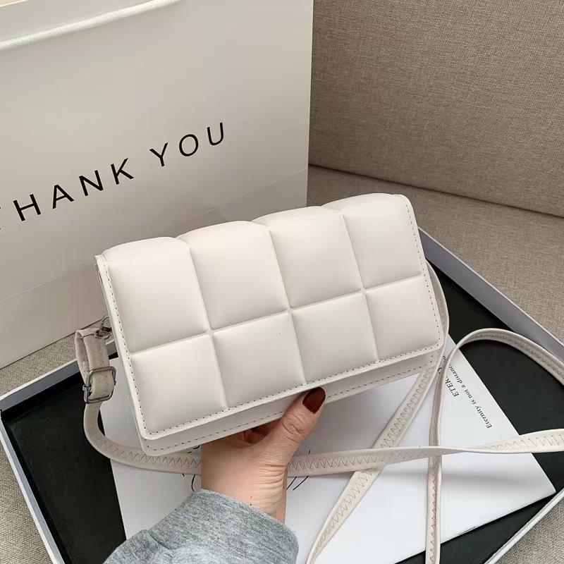 

Large square design shoulder bag bag bag new small square bag indentation women s bag niche casual messenger bag білий