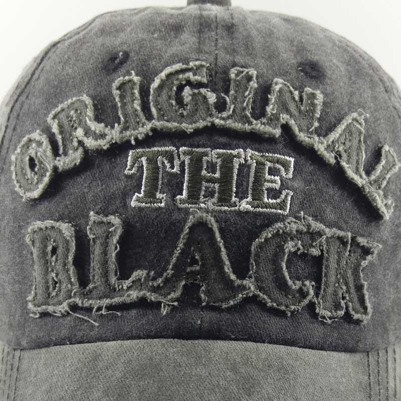 New European and American original black washed denim baseball cap outdoor sports sunshade duck tongue hole hat