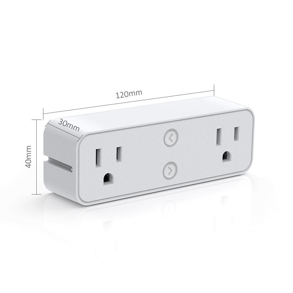 US Standard 10A Dual Wireless Smart Plug, Alexa-Compatible, Multi-functional WiFi Socket