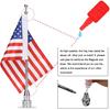 2Pcs 6" X 10" Motorcycle Flags American Flag For Harley Davidson Yamaha Honda Goldwing CB VTX CBR Chrome Stainless Steel Motorcycle Flagpole Mount