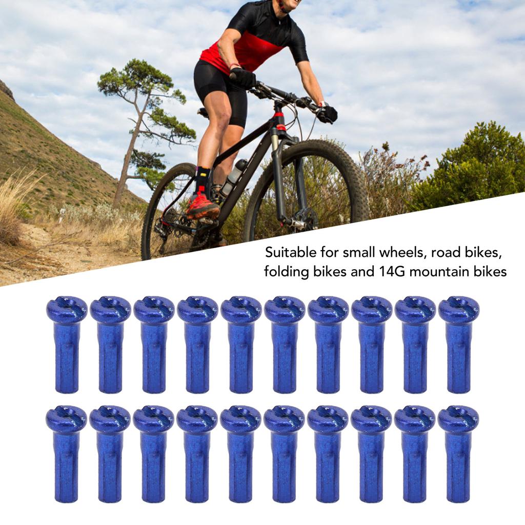 80pcs   Spoke Hats Iron 14mm Mountain Road Cycling Spoke Nipples for 14G Spoke Wire
