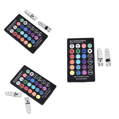 2 Pezzi T10 5050 W5W 6 Smd Telecomando Rgb Led Lampadina per Luce Interna Auto Tetto Luce di Lettura