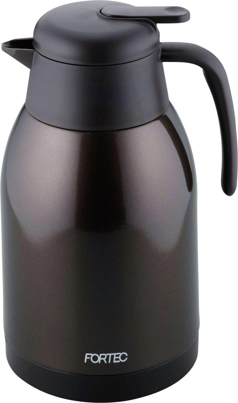 

Wahei Freiz Fortec House Tabletop Pot, 1.9L, Brown, with Lever-Type Stopper, Vacuum Insulation, Keeps Hot and Cold, FHR-7380