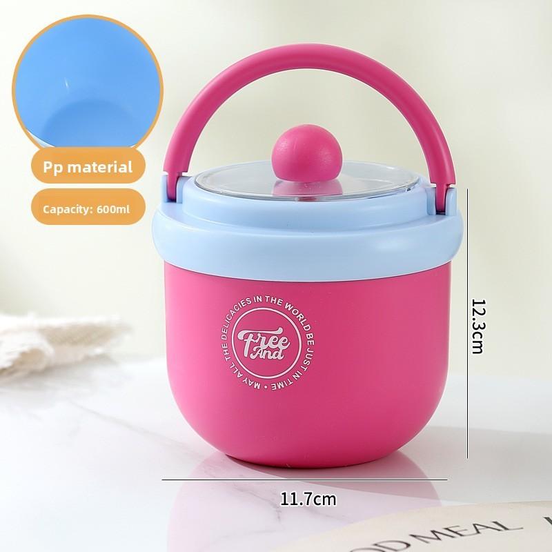 Insulated Student Breakfast Cup With Lid And Spoon For Office And School Use
