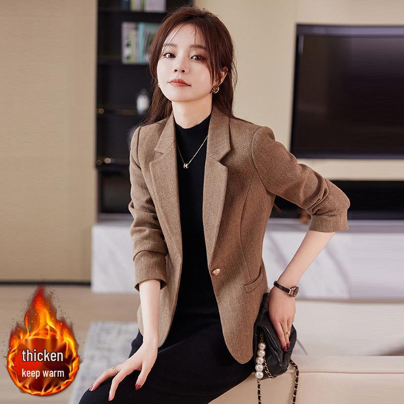Женский стеганый шерстяной блейзер - Осень/Зима 2025 Высококачественная мода: Повседневный и элегантный маленький костюм 2XL