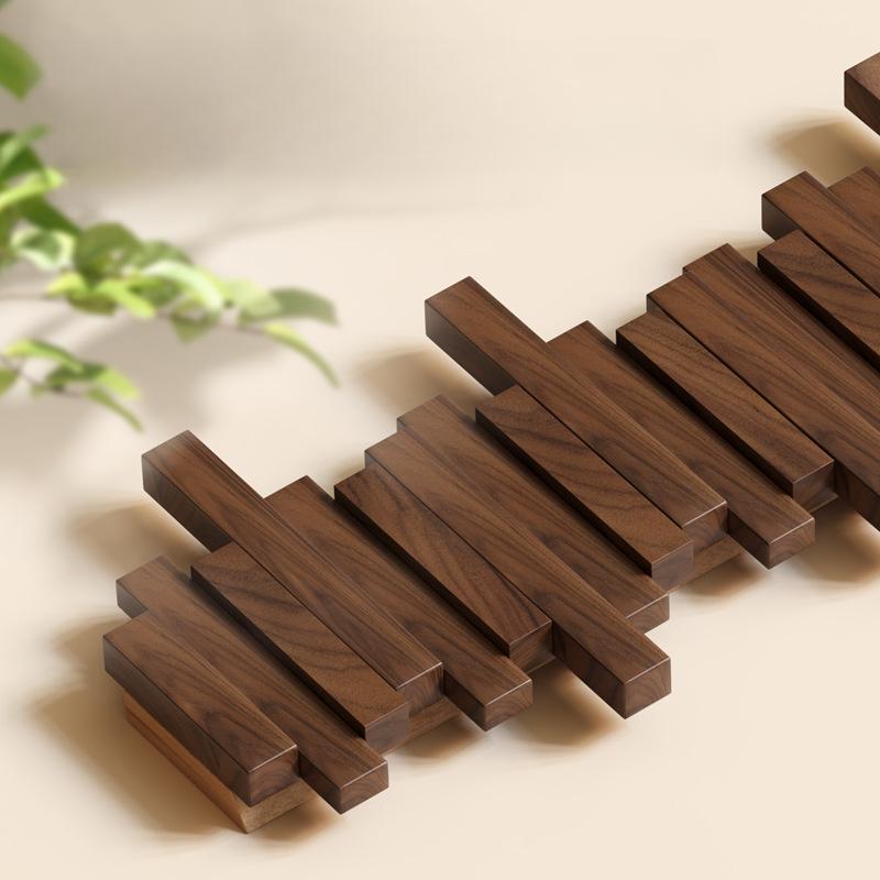 Wandmontierter Klavier-Garderobenständer aus Naturholz, Wandmontage, Klappbarer Wandhakenständer, Garderobenständer für den Eingangsbereich, Hergestellt aus Holz Walnuss, Buchenholz, Wandkunst