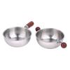 Multifunction Use Stainless Steel Pan Wooden Handle Pan