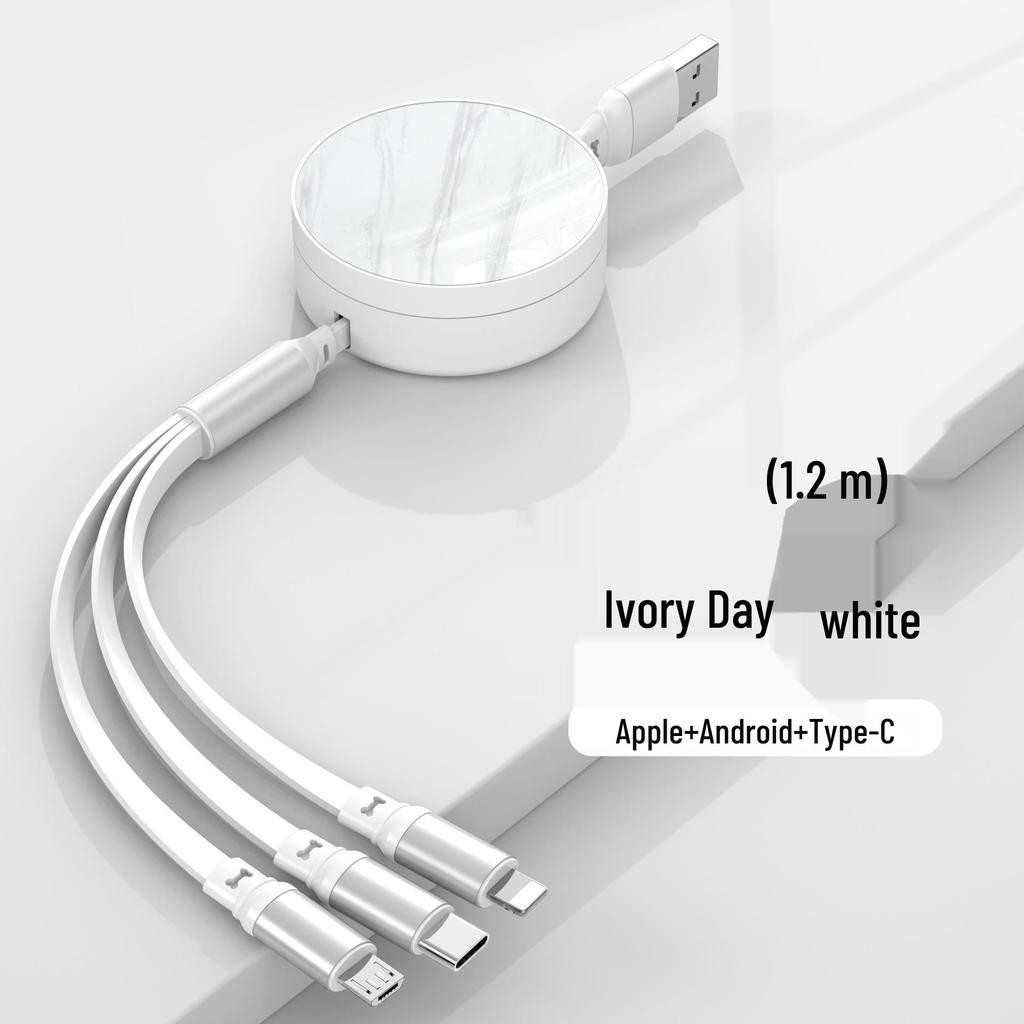 Juran Retractable Multi-Head Fast Charging Cable - 3-in-1 Function