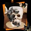 Halloween Decorations Skull Butterfly Pen Holder Craft Skull Candlestick  Home Decor
