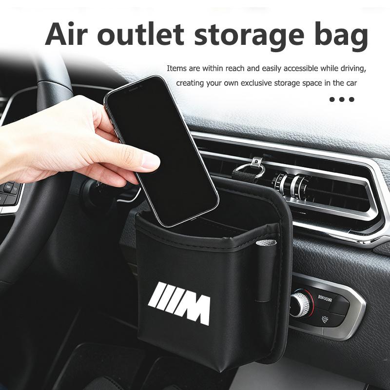 AAAQO1 Car Dashboard Air Vent Storage Bag Vehicle Hanging Organizer Box For BMW M Performance Alpina M3 M5 M6 X1 X3 X4 X5 G20