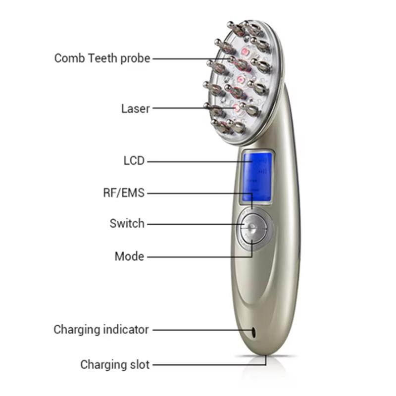 Electric Laser Hair Growth Comb Anti Hair Loss Massage Therapy Infrared RF Red Light EMS Vibration Massager Hair Brush Hair Care
