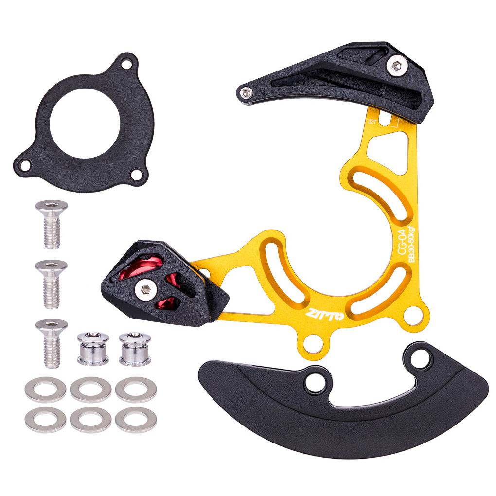 Bicycle Chain Guide Aluminum Alloy 32t-38t Drop Catcher Kit BB/ISCG-05 Clamp Cycling Frame Protector Stabilizer золотой