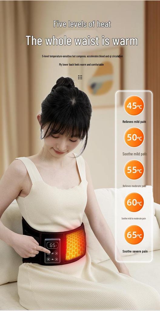 Rechargeable Lumbar Support & Heating Massager with Hot Compress & Vibration Therapy