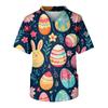 Men's Short Sleeve V-Neck Easter Egg Print Chest Pocket Care Top