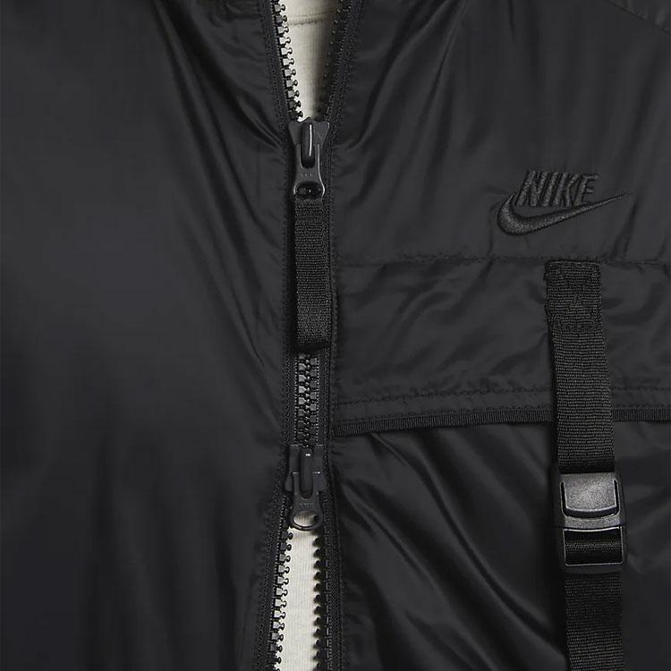 Nike Sportswear Tech Woven Solid Logo Long Sleeve Jacket Men Jackets Black FB7904-010
