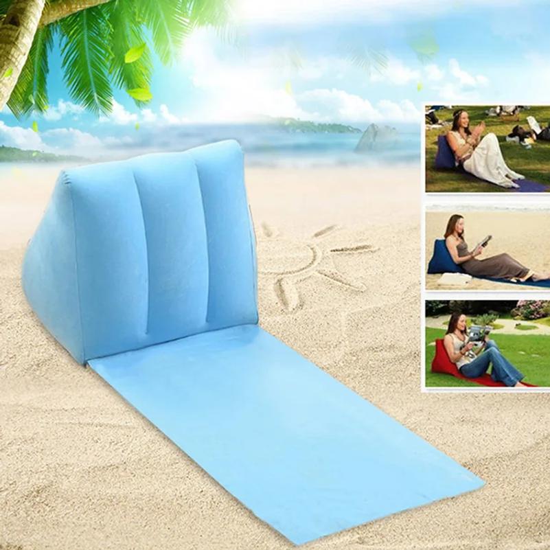 Cuscino a Cuneo Gonfiabile con Tappetino in PVC Floccato da Viaggio Portatile Supporto Lombare Cuscino Triangolare Cuscino da Spiaggia