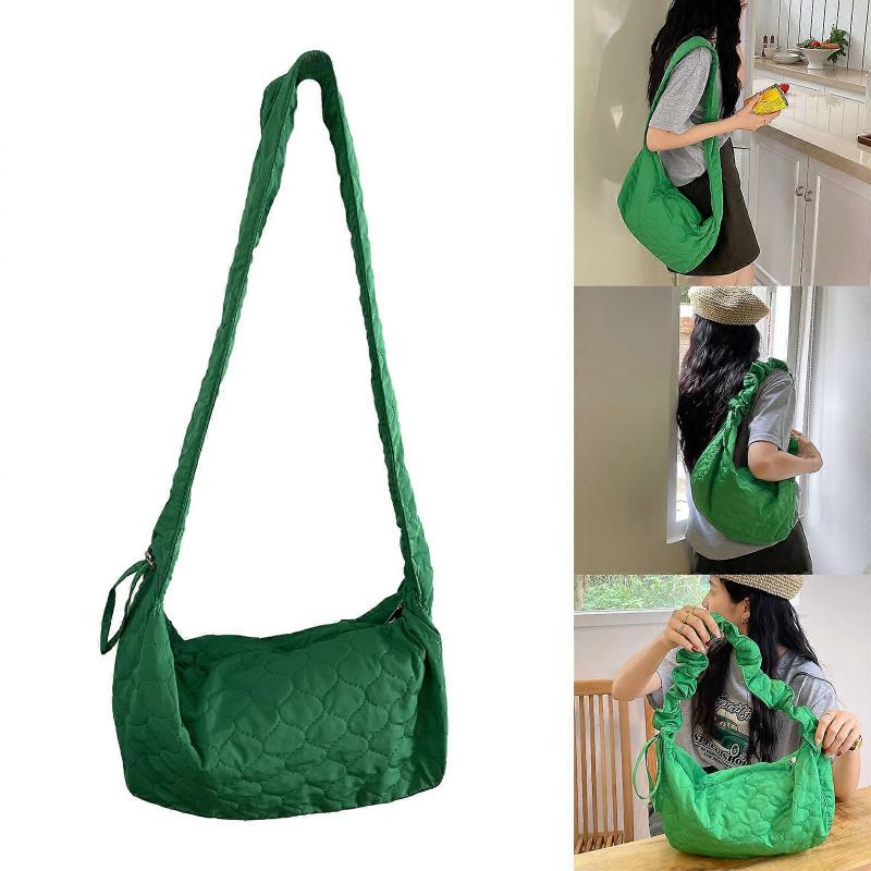 Fashion Crossbody Bag Versatile Shoulder Bags for Girl Women Pleated Drawstring Solid Color Bags Korean Style Ruched Bag Yellow