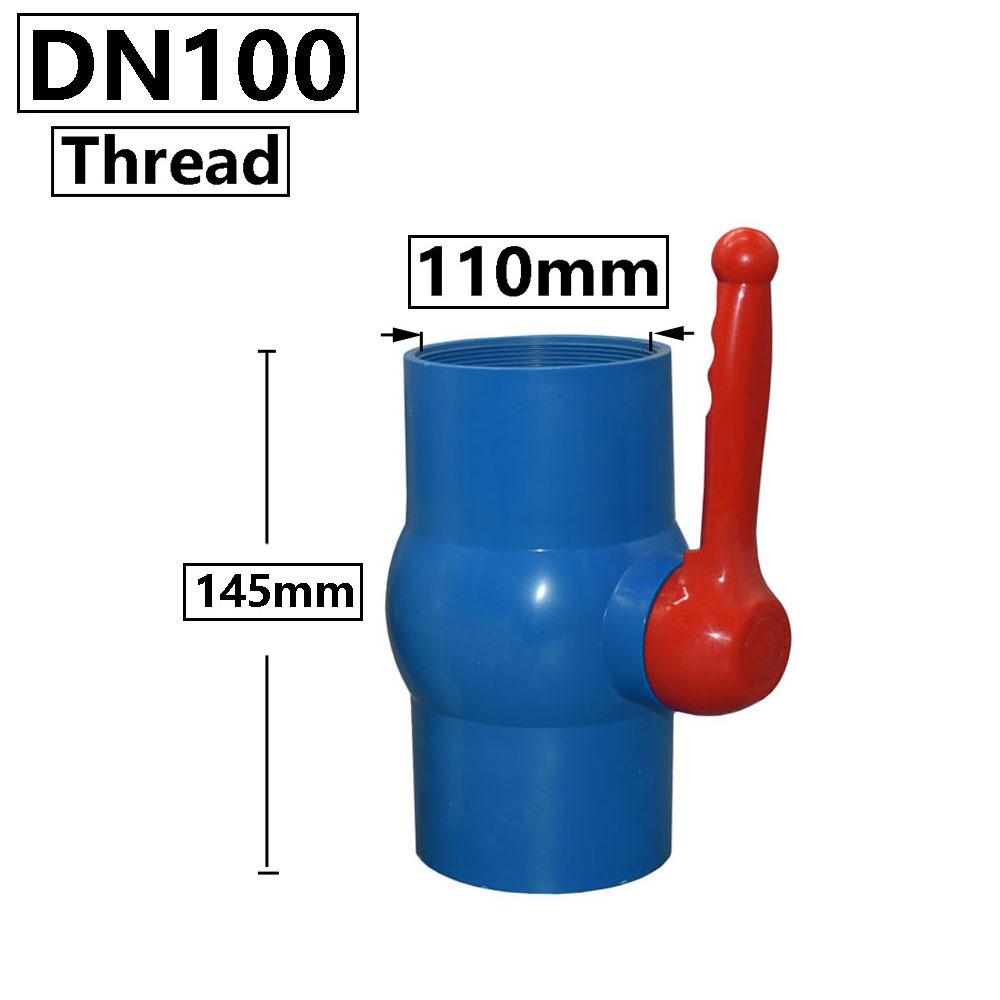 

110mm 160mm Thread and Socket Type PVC Ball Valve Garden Irrigation Fittings DN100 Switch Ball Valve
