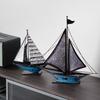 Metal Handicrafts Realistic Retro Sailboat Ornaments Handmade Statue Tabletop Boat Arrangement Home Decoration Accessories