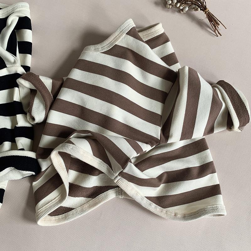 Kinder Mädchen Gestreift Langarm Freizeit Kinder Basic T-Shirt Oberteil