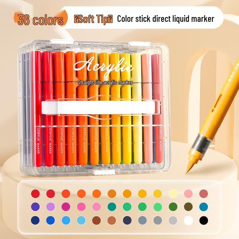 Yu Ji Soft Tip Direct Liquid Acrylic Marker Set