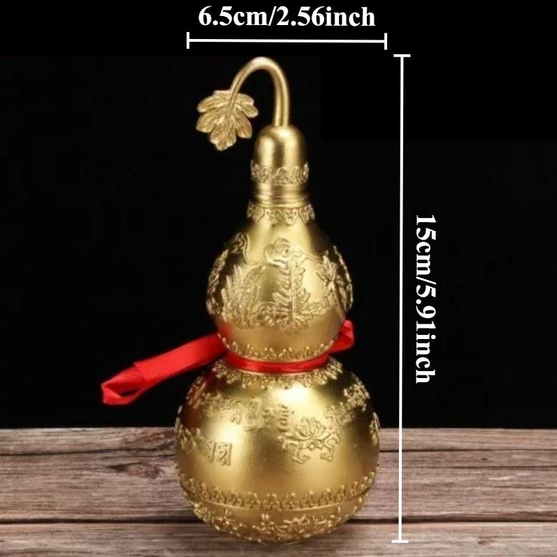 1pc Metal Gourd Ornament Home Decoration Feng Shui Accessories Hotel Gourd Ornaments Metal Decorative Crafts Gourd-shaped Design